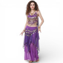 Tenue de danse orientale 2 pièces Haut + Jupe violet et or