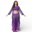 Costume de danse orientale 2 pièces Haut + violet et doré