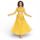 Costume de danse à paillettes jaune top + jupe - 1