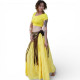Costume de danse Tribal jaune top et grande jupe - 1