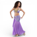 Ensemble de danse orientale top jupe sirène violet