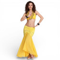Ensemble de danse orientale top jupe sirène jaune