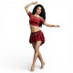 Ensemble pour cours de danse orientale rouge cerise - 1