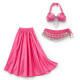 Tenue de danse orientale fuschia et argent 3 pièces - 2