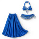 Tenue de danse orientale bleu et argent 3 pièces - 2