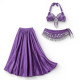 Tenue de danse orientale violet et argent 3 pièces - 2