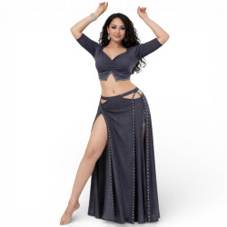 Tenue de danse orientale pour la scène gris anthracite - 1