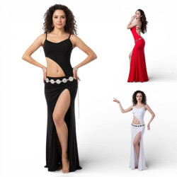 Robe de danse top en biais dos nu - 1