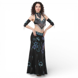 Costume de danse orientale 4 pièces noir - 1