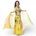 Costume de danse orientale 4 pièces jaune