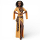Robe baladi de danse orientale couleur moutarde - 1