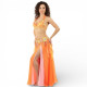Costume de danse orientale 3 pièces orangé - 1