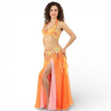 Costume de danse orientale 3 pièces orangé