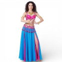 Ensemble de danse orientale bleu et fuschia