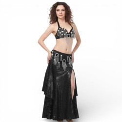 Costume de danse orientale strass noir - 1