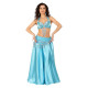 Tenue de danse orientale turquoise et argent 3 pièces - 2