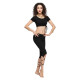 Tenue de cours de danse orientale noire top + legging - 1