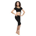 Tenue de cours de danse orientale noire top + legging