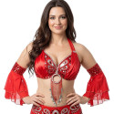 Soutien gorge satin de danse orientale rouge bonnet C D