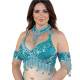 Soutien gorge de danse orientale Bonnet D/E turquoise - 1