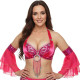 Soutien gorge satin de danse orientale fushia bonnet C D - 1