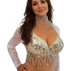 Soutien gorge de danse orientale Bonnet D/E blanc argenté - 1