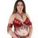 Soutien-gorge danse orientale rouge 90D/E – maintien renforcé - 1