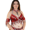 Soutien-gorge danse orientale rouge 90D/E – maintien renforcé