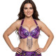 Soutien gorge satin de danse orientale violet bonnet C D - 1