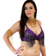 Soutien gorge de danse orientale perlé violet - 1