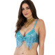 Soutien gorge de danse orientale perlé turquoise - 1