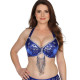 Soutien gorge satin de danse orientale bleu roy bonnet C D - 1