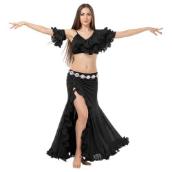 Tenue de danse orientale femme noire 3 pièces - 1