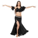 Tenue de danse orientale femme noire 3 pièces