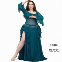 Costume de danse orientale grande taille vert – Élégance et confort en Taille XL/2XL
