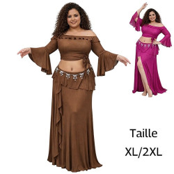Costume de danse orientale Femme fuschia ou marron Taille XL/2XL - 1