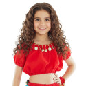 Brassière enfant de danse orientale rouge