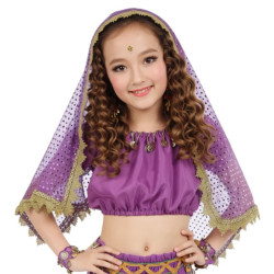 Brassière enfant de danse orientale violette - 1