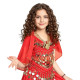 Brassière enfant de danse orientale à manches courtes rouge - 1