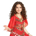 Brassière enfant de danse orientale à manches courtes rouge