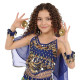 Top enfant de danse orientale à grelots et pastilles dorées bleu nuit - 1