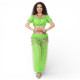 Costume de danse orientale top sarouel vert - 1