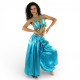 Costume de danse orientale top sarouel satine turquoise - 1