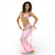 Costume de danse orientale top pantalon rose clair - 1
