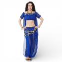 Costume de danse orientale top sarouel bleu roy