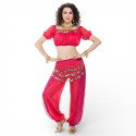 Costume de danse orientale top sarouel fuschia
