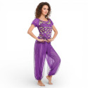 Tenue de danse orientale top sarouel violet brillant