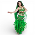 Costume de danse orientale top sarouel vert foncé