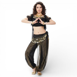 Costume de danse orientale top sarouel noir - 1