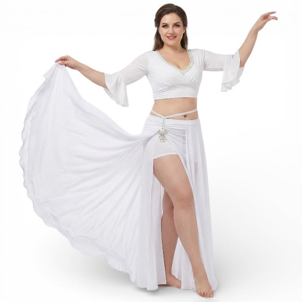 Costume Danse Du Ventre Inhzoy - Ensemble Paillettes Bra & Ceinture Chaîne - Tenue Orientale Spectacle